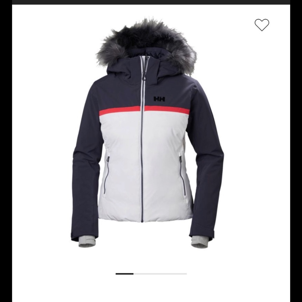 Helly Hansen white and grey jacket with pink stripe
